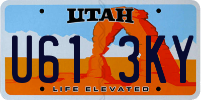 UT license plate U613KY