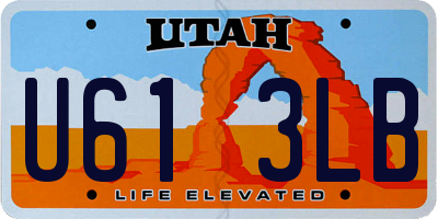 UT license plate U613LB