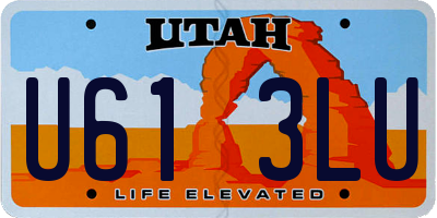 UT license plate U613LU