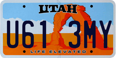 UT license plate U613MY