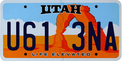 UT license plate U613NA