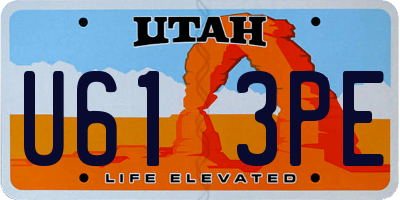 UT license plate U613PE