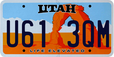 UT license plate U613QM