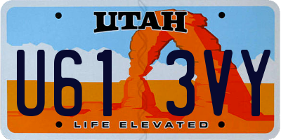 UT license plate U613VY