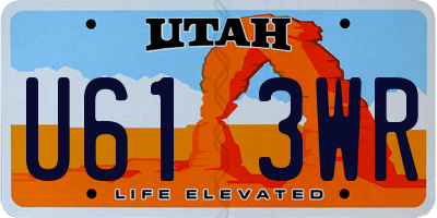 UT license plate U613WR