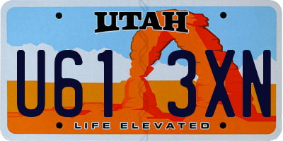 UT license plate U613XN