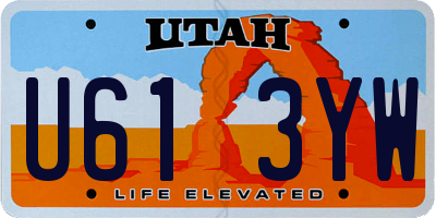 UT license plate U613YW