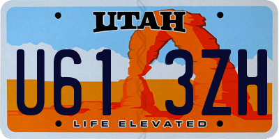 UT license plate U613ZH