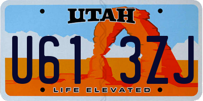 UT license plate U613ZJ