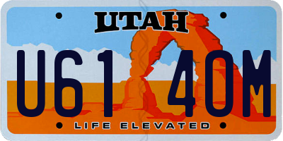 UT license plate U614OM