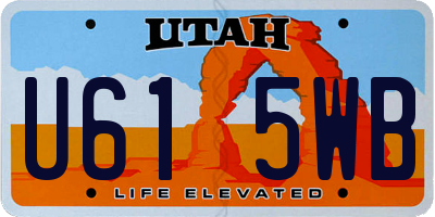 UT license plate U615WB