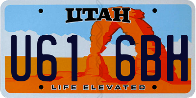 UT license plate U616BH