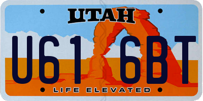 UT license plate U616BT