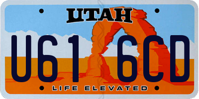 UT license plate U616CD