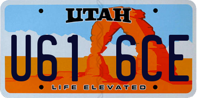 UT license plate U616CE
