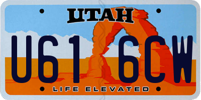 UT license plate U616CW