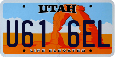 UT license plate U616EL