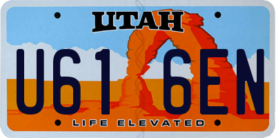 UT license plate U616EN