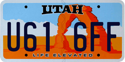 UT license plate U616FF