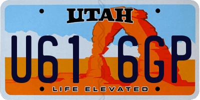 UT license plate U616GP