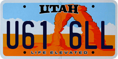 UT license plate U616LL