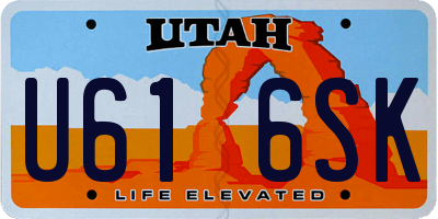 UT license plate U616SK