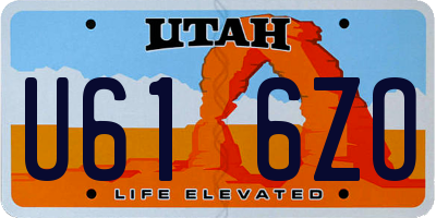 UT license plate U616ZO