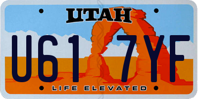 UT license plate U617YF