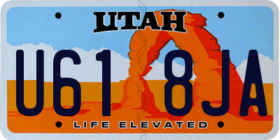 UT license plate U618JA