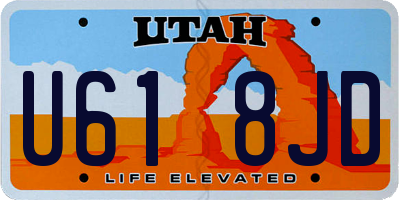 UT license plate U618JD