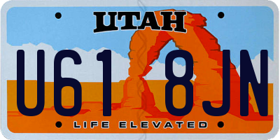 UT license plate U618JN