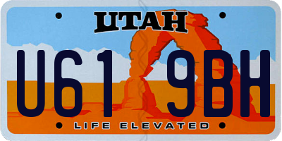 UT license plate U619BH
