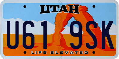 UT license plate U619SK