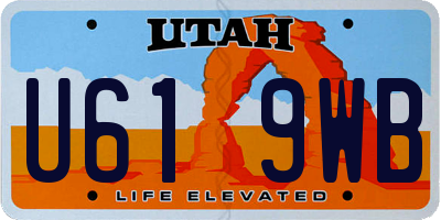 UT license plate U619WB