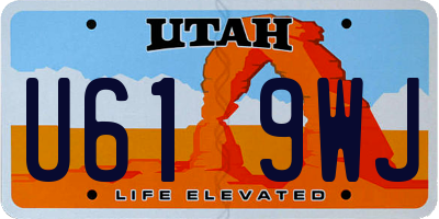 UT license plate U619WJ