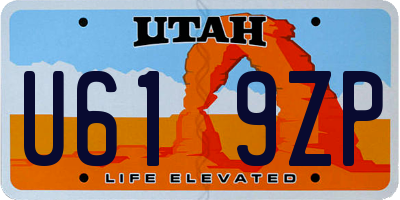UT license plate U619ZP