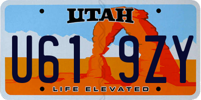 UT license plate U619ZY
