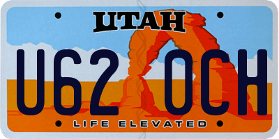 UT license plate U620CH