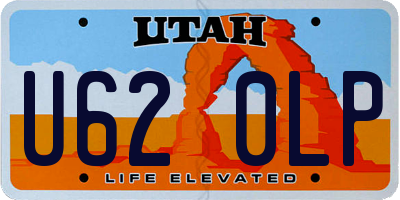 UT license plate U620LP