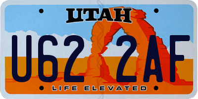 UT license plate U622AF