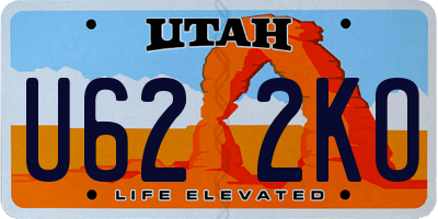 UT license plate U622KO