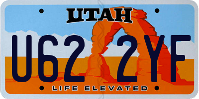 UT license plate U622YF