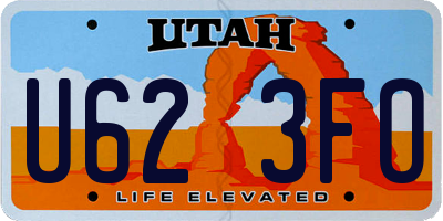 UT license plate U623FO