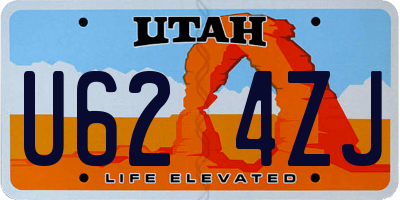 UT license plate U624ZJ