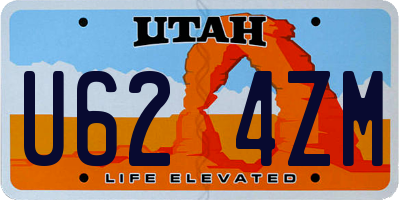 UT license plate U624ZM