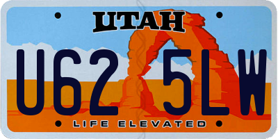UT license plate U625LW
