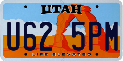 UT license plate U625PM