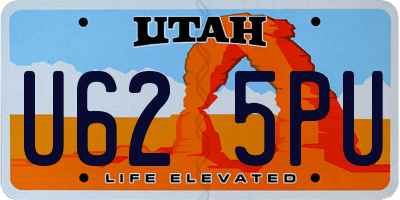 UT license plate U625PU
