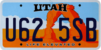 UT license plate U625SB