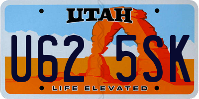UT license plate U625SK